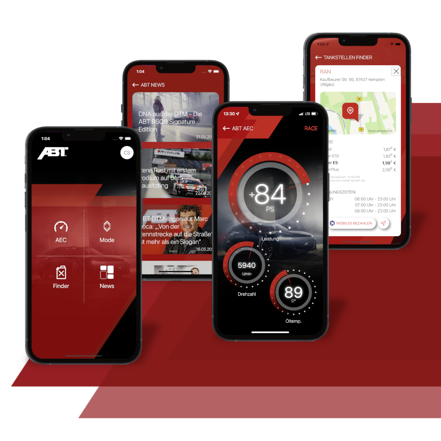 Various smartphones with different displays